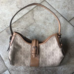 Fossil Tan and Brown Shoulder Bag